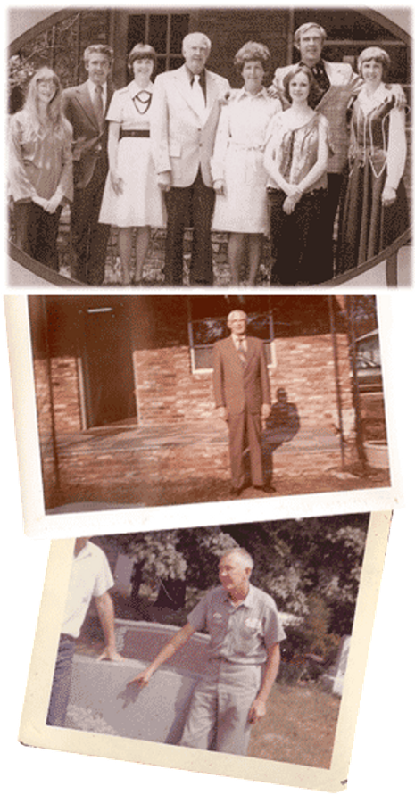 Three archive photographs of the Gaulden family, including Jack Gaulden outside the original shop